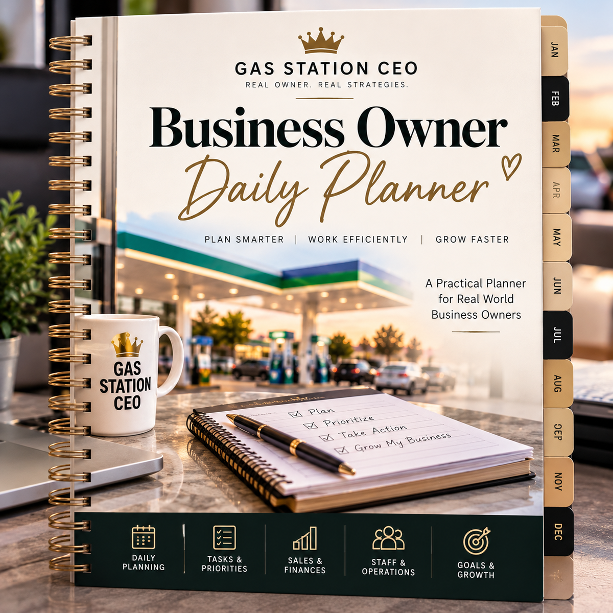 Business Owner Daily Planner | Hyperlinked PDF