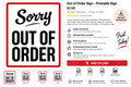Out of Order printable sign instant download product preview