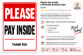 Please Pay Inside printable business sign instant digital download